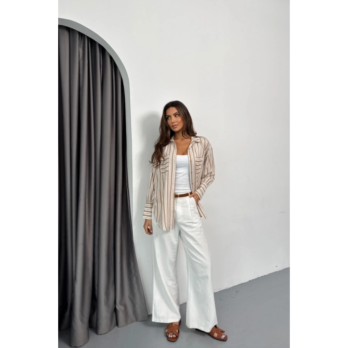 ÇİZGİİ GÖEK  Bej