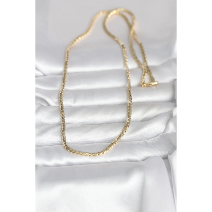 CM 14K Gold Renk Yassı Model 60 cm Kadın Kolye