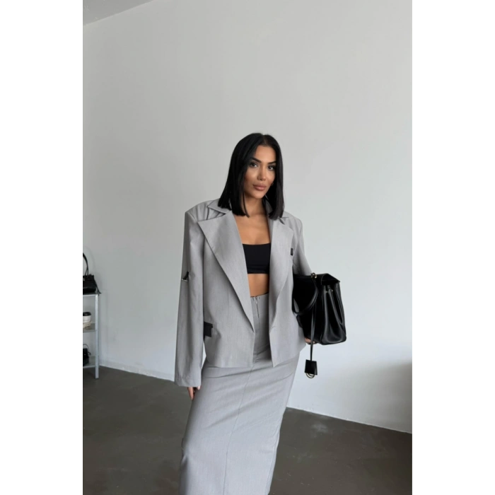 CROP CEKET  ETEK TAKI  Gri