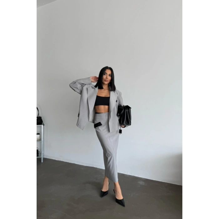 CROP CEKET  ETEK TAKI  Gri