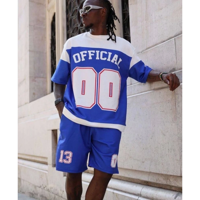 Dijital 00 Baskılı Şortlu Takım  avi