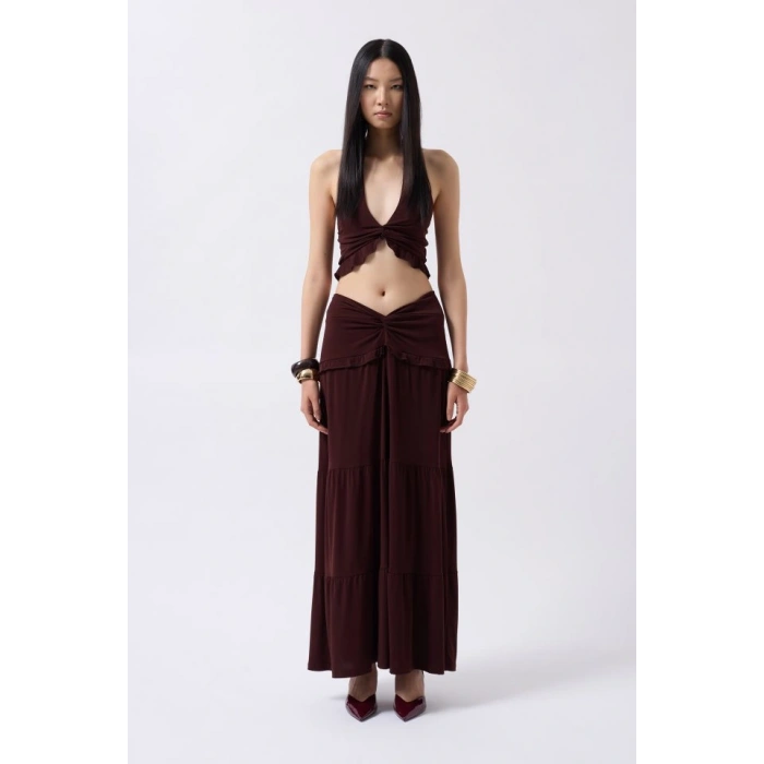 Düğüm Detay Fırfırlı Crop