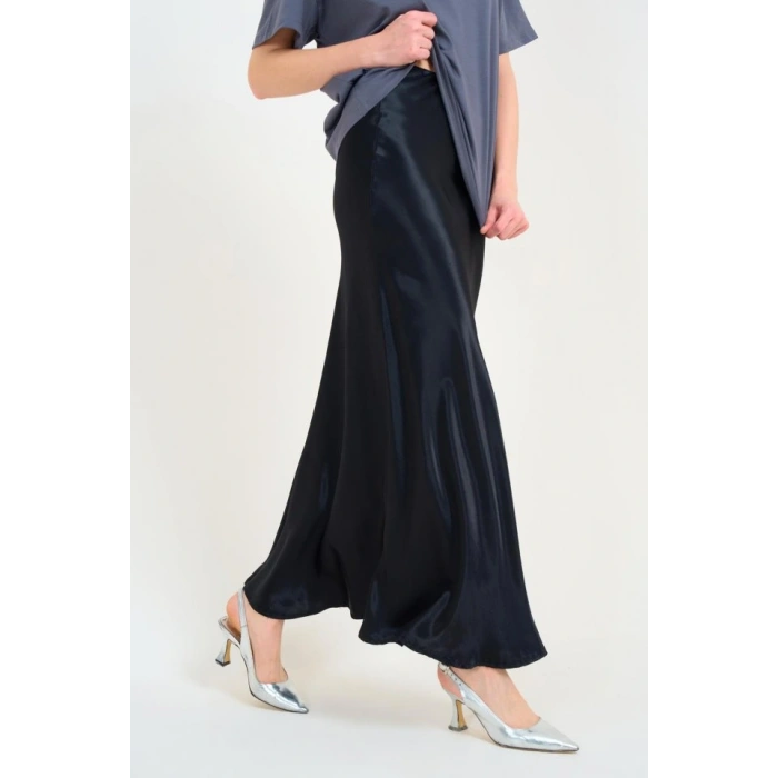 Düz Uzun aten Etek  iyah