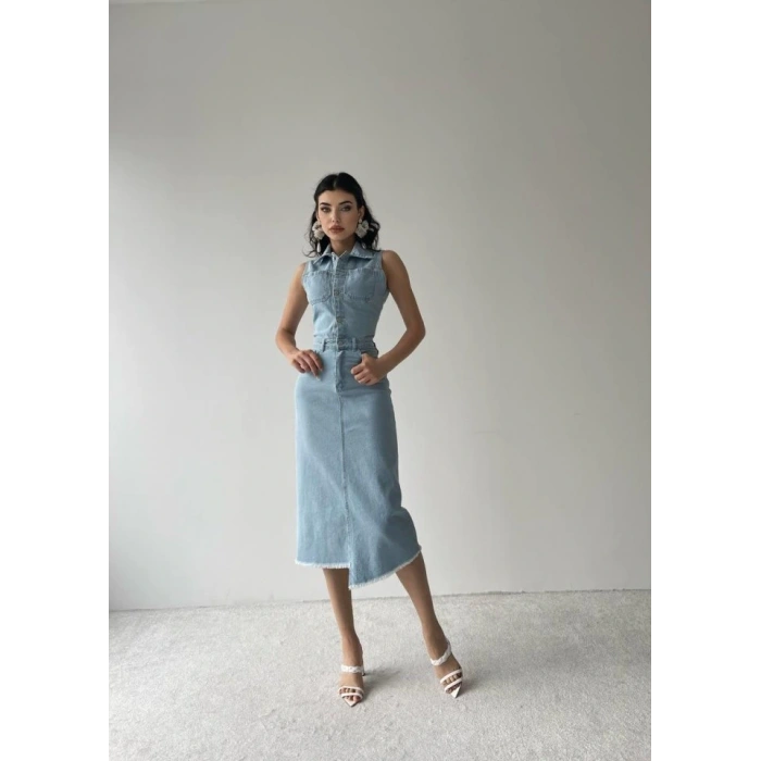 eldia Jean ıfır Kollu Elbise
