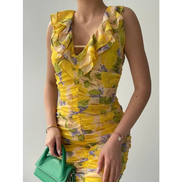 enisa Fırfırlı Mini Boy Elbise