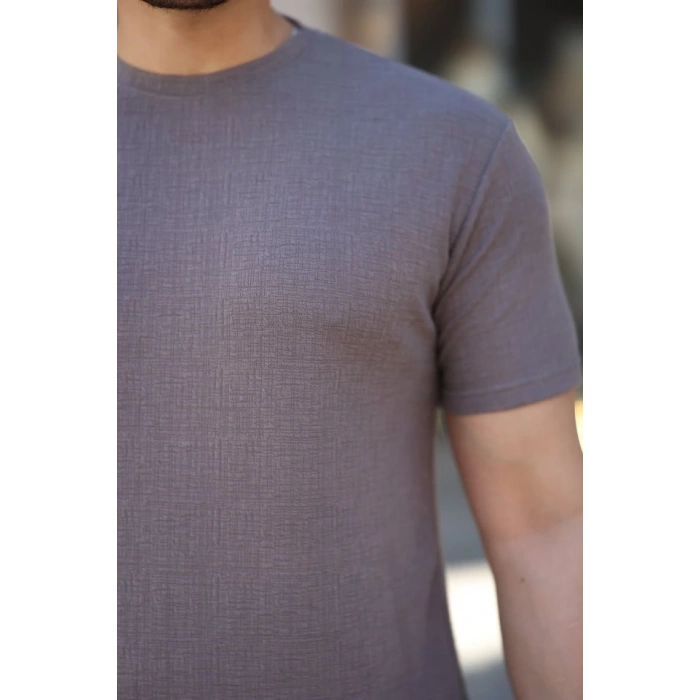 Erkek Ağaç Kabuğu Desenli Kısa Kollu Tshirt