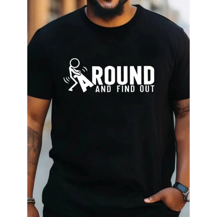 Erkek Around Baskılı Süprem Tshirt