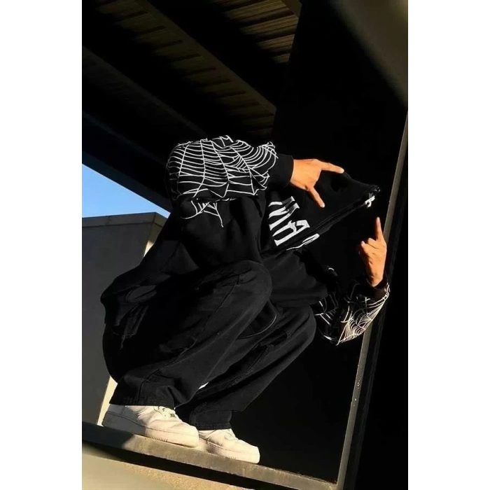 Erkek Bape pider Baskılı Oversize Hırka  iyah