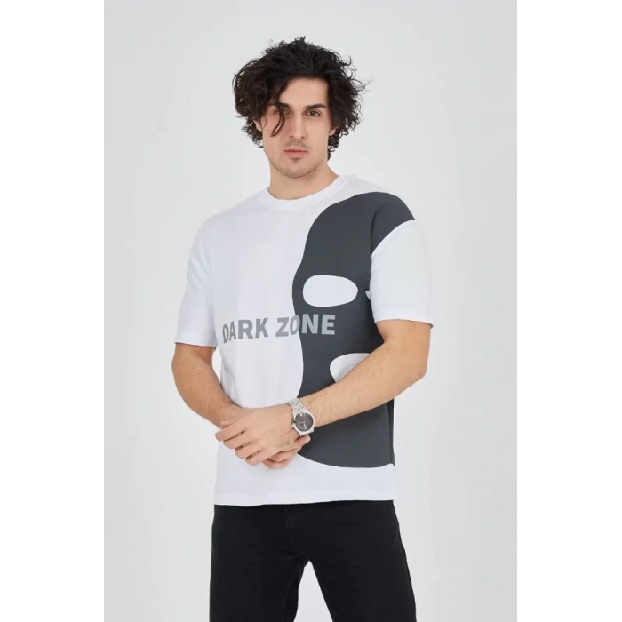 Erkek Baskılı Thirt  Beyaz