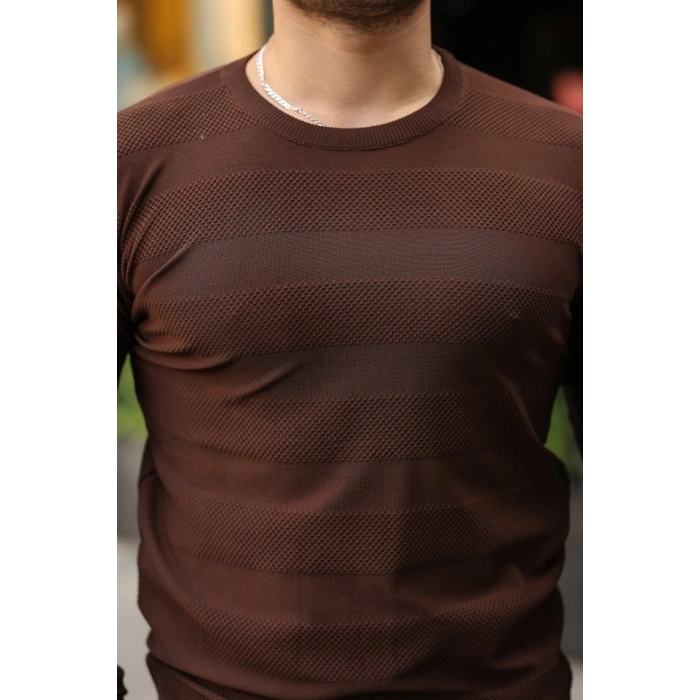 Erkek Bisiklet Yaka Uzun Kollu Triko