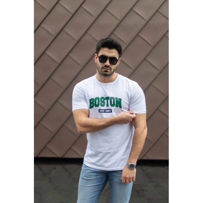 Erkek Boston Baskılı Süprem Tshirt
