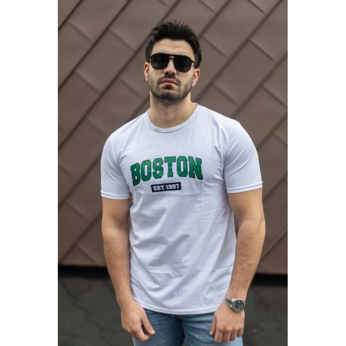 Erkek Boston Baskılı Süprem Tshirt