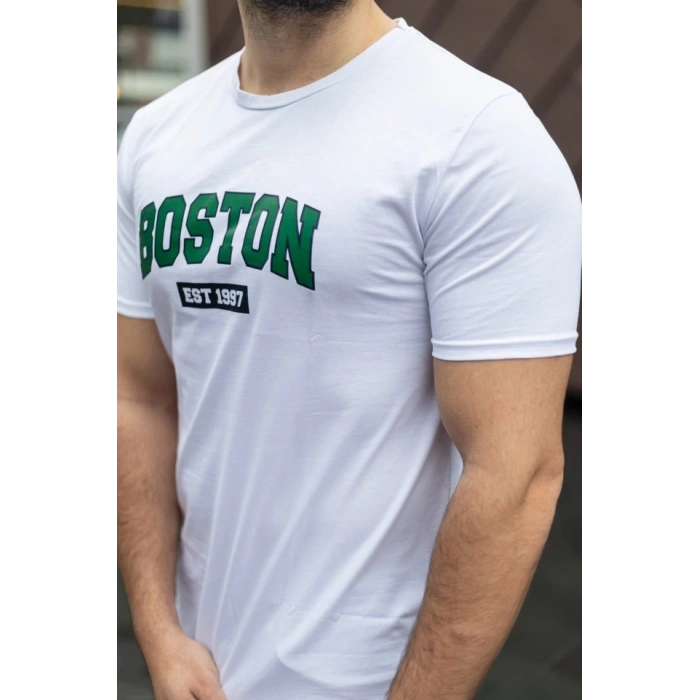 Erkek Boston Baskılı Süprem Tshirt