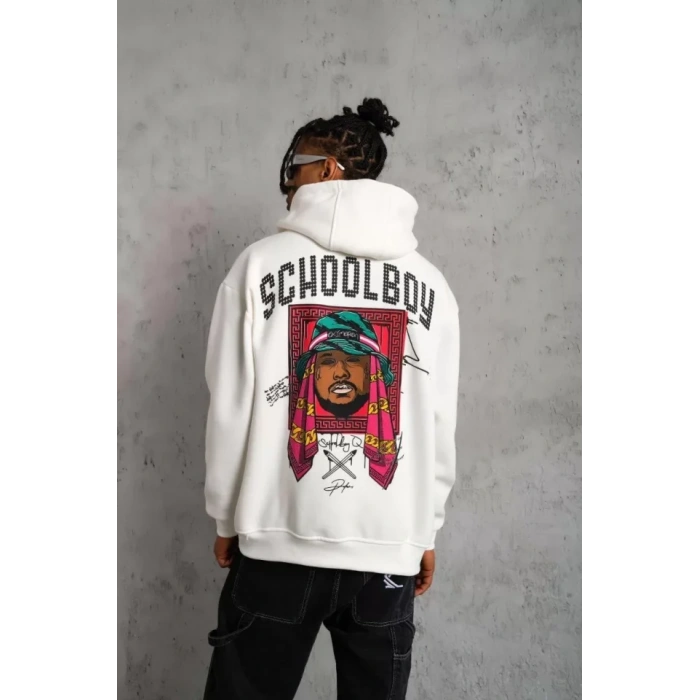 Erkek CHOO BOY Baskılı Kapüşonlu weat  Beyaz