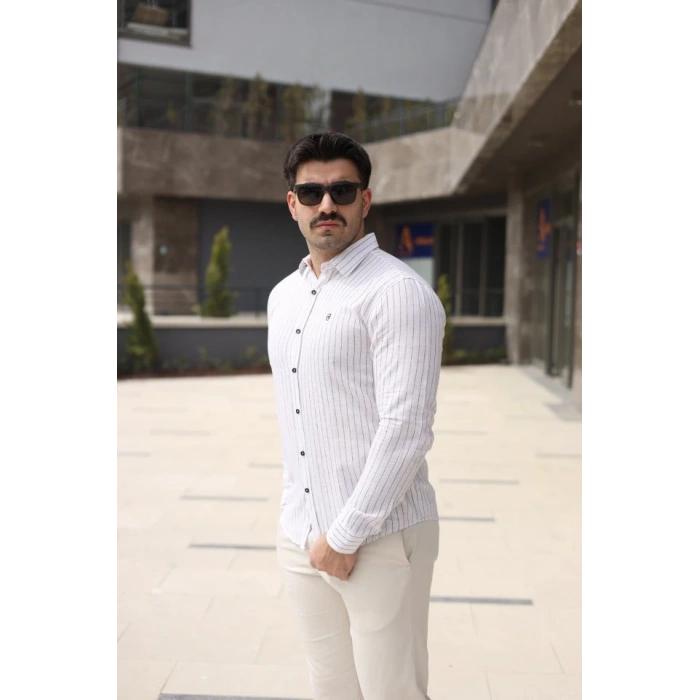 Erkek çizgi Desenli Gömlek