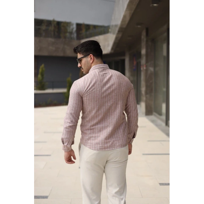 Erkek çizgi Desenli Gömlek