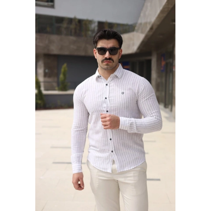 Erkek çizgi Desenli Gömlek