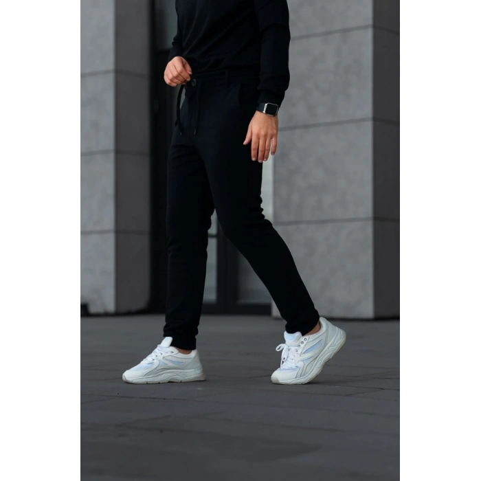 Erkek Diagonel ikro Dokulu Cepli Pantolon  iyah