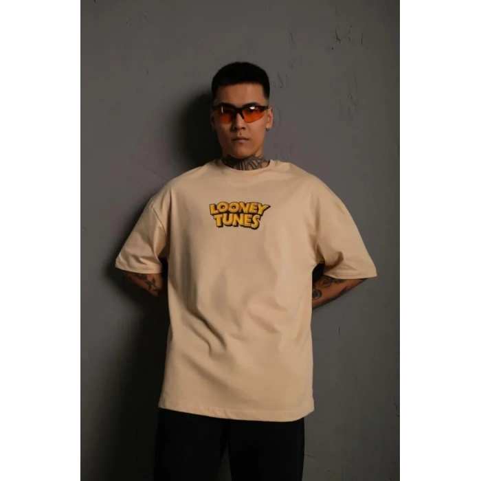 Erkek Dijital Baskılı Thirt  Bej