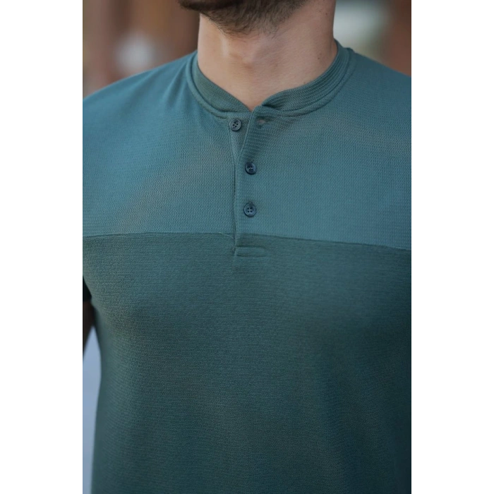 Erkek Hakim Yakalı Kısa Kollu Pamuklu Tshirt