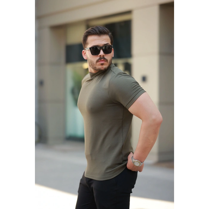 Erkek Yarım Balıkçı Yaka Kısa Kollu Tshirt