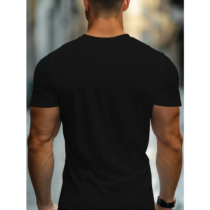 Erkek Kısa Kollu V Yakalı Viskon Tişört