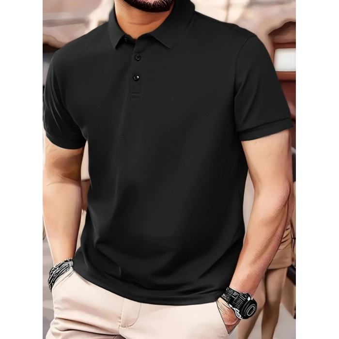 Erkek Kısa Kollu Yakalı Viskon Iki Iplik Erkek Tişört