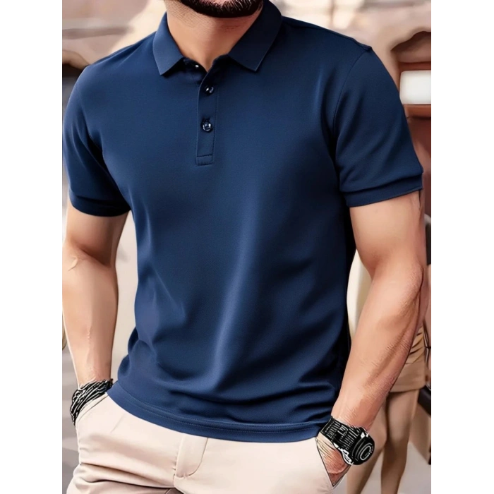 Erkek Kısa Kollu Yakalı Viskon Iki Iplik Erkek Tişört