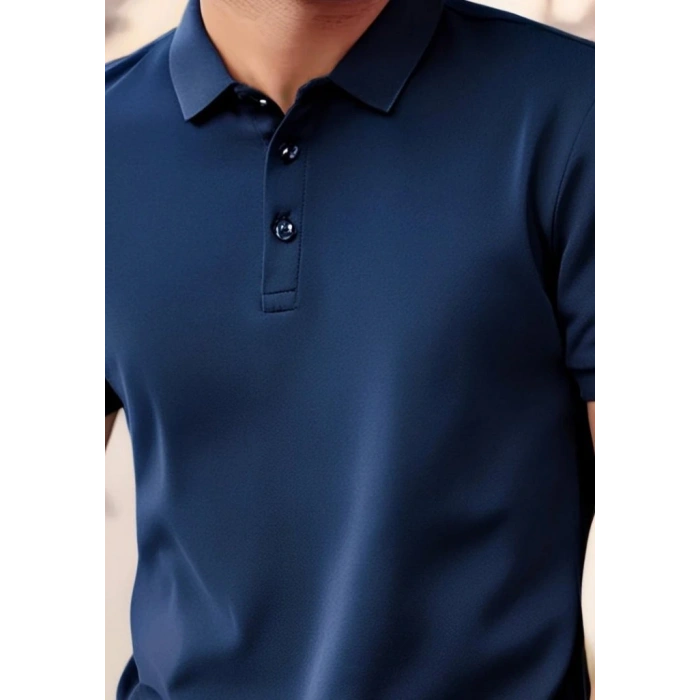 Erkek Kısa Kollu Yakalı Viskon Iki Iplik Erkek Tişört