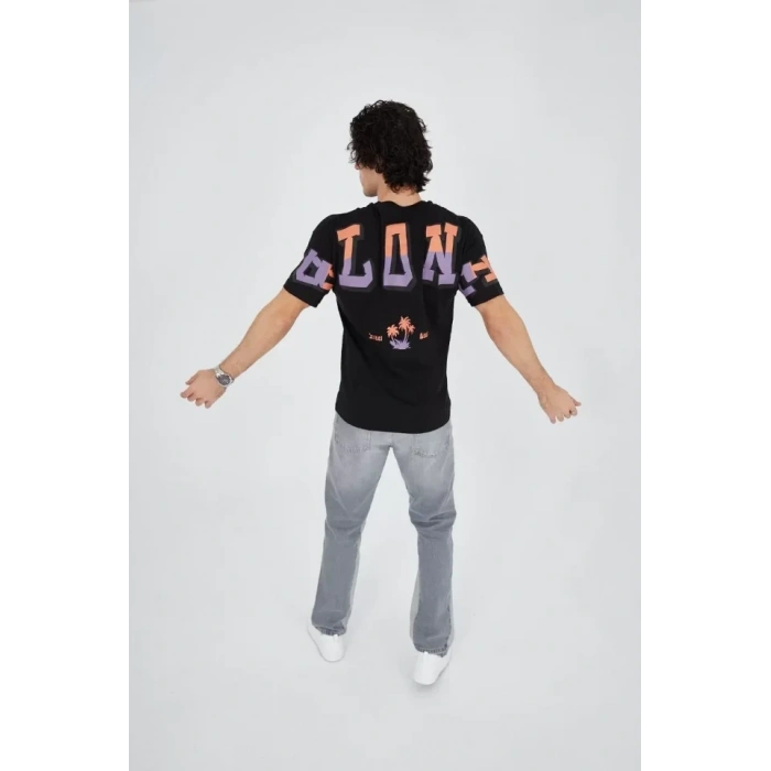 Erkek Ön Ve Arka Baskılı Thirt  iyah