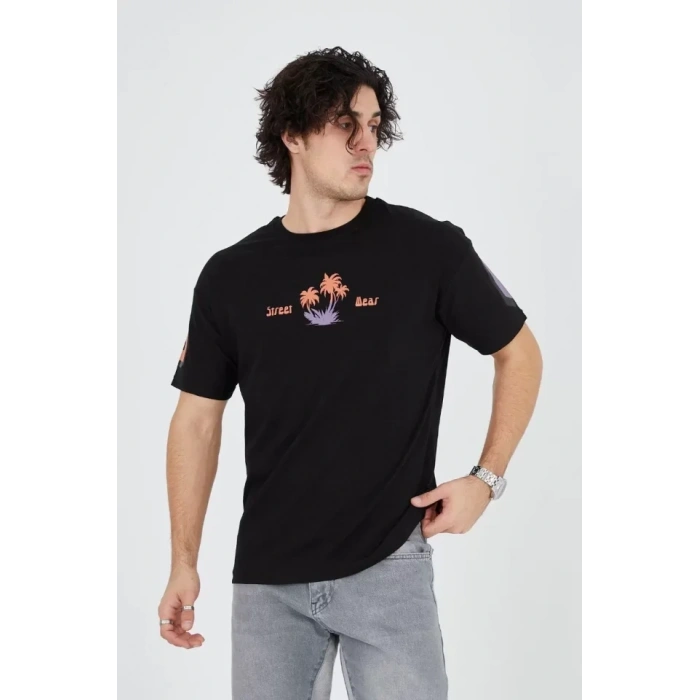 Erkek Ön Ve Arka Baskılı Thirt  iyah