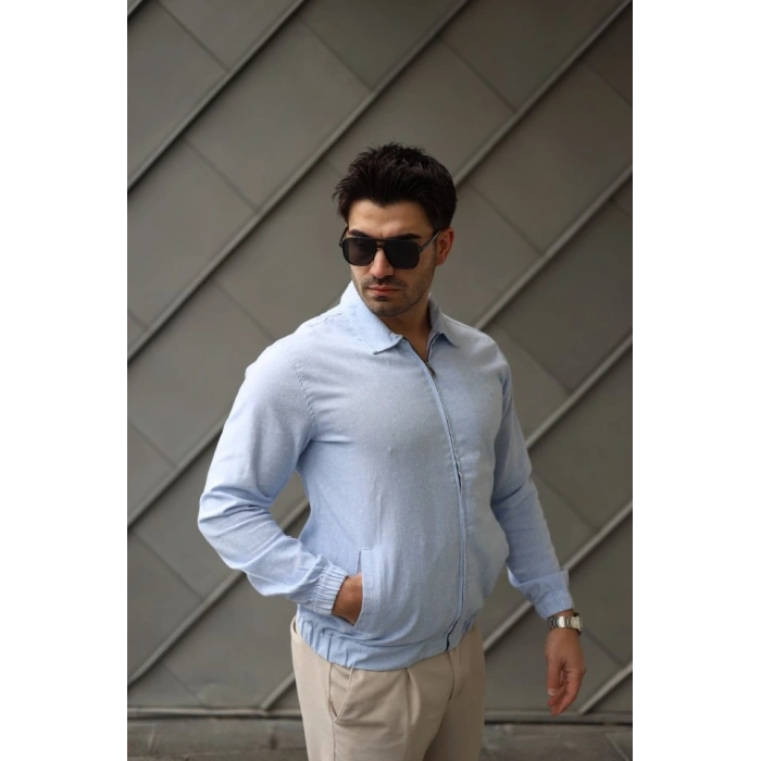 Erkek Pamuklu Keten Kumaş Ceket