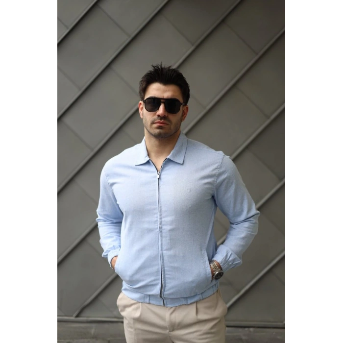 Erkek Pamuklu Keten Kumaş Ceket