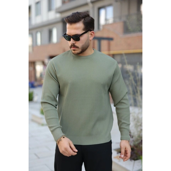 Erkek Selanik Örme Bisiklet Yaka Triko