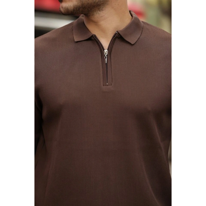 Erkek Selanik örme Yakalı Uzun Kollu Triko