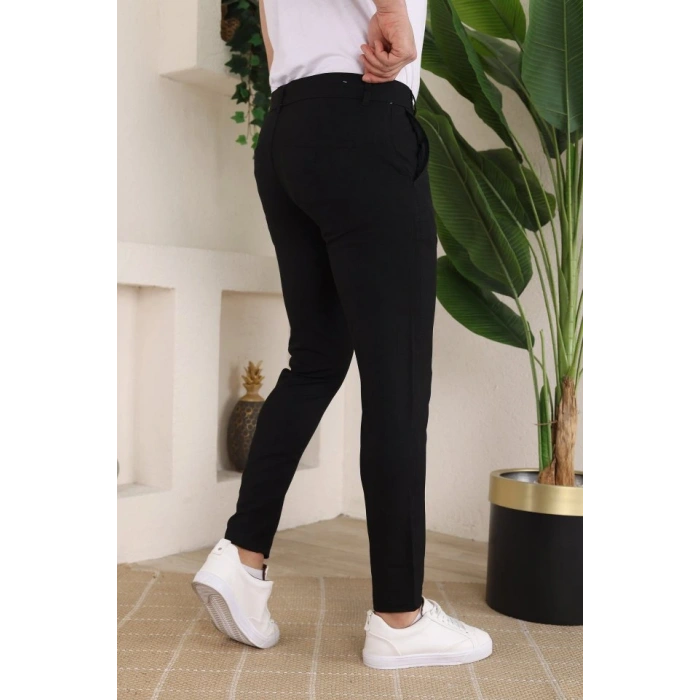 Erkek Slim Fit Likralı Bilek Boy Dilli Kumaş Pantolon