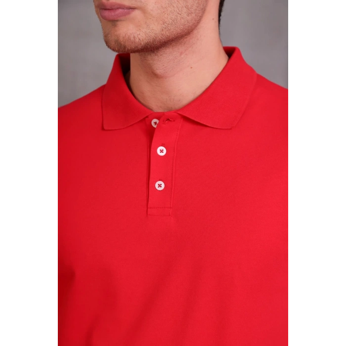 Erkek Slim Fit Pamuklu Yumuşak Doku Nefes Alan Kumaş Yakalı Tişört