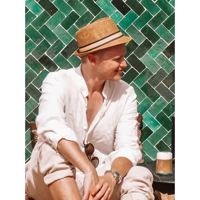 Erkek Uzun Kollu Hakim Yaka Düğmeli Erkek Müslim Gömlek