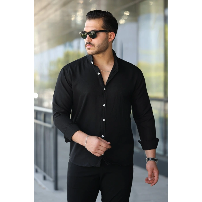Erkek Uzun Kollu Regular ofya Keten Gömlek