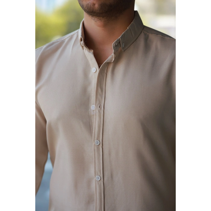 Erkek Uzun Kollu Regular ofya Keten Gömlek