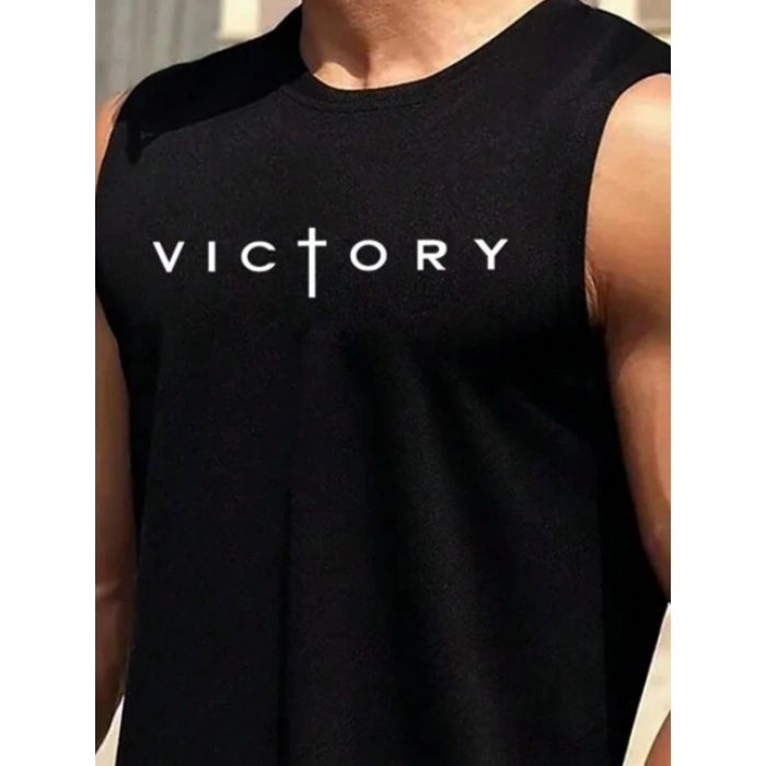 Erkek Victory Baskılı Süprem Kolsuz Tişört