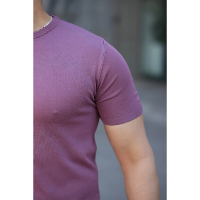 Erkek Viskon Kumaş Bisiklet Yaka Basic Tişört