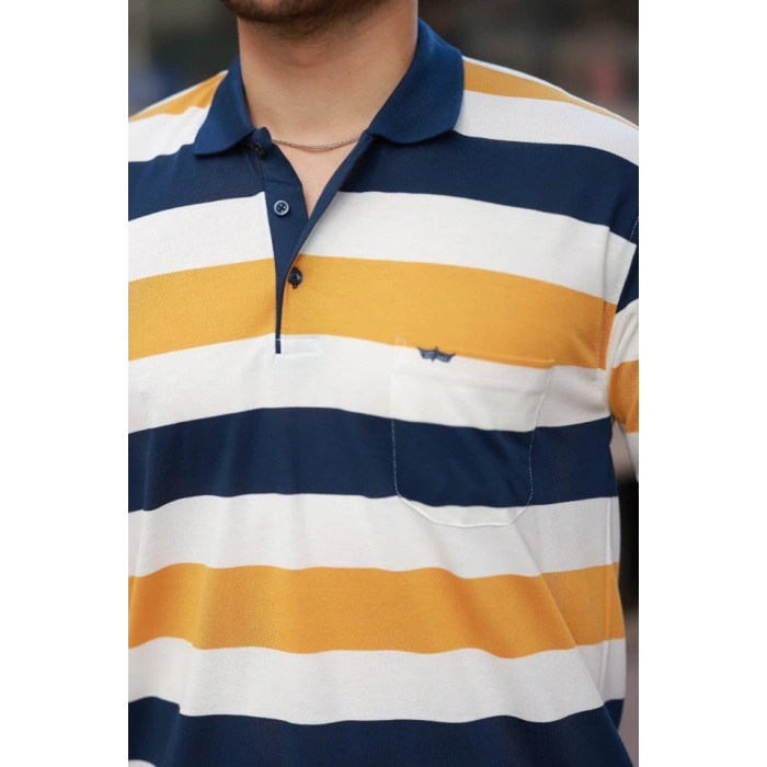 Erkek Yakalı çok Renkli Kısa Kollu Tshirt