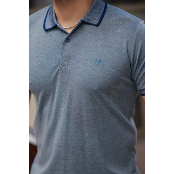 Erkek Yakalı Kagi Kumaş Kısa Kollu Tshirt