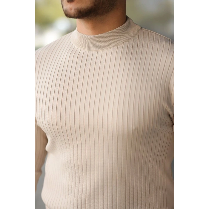 Erkek Yarım Balıkçı Yaka Fitilli Triko