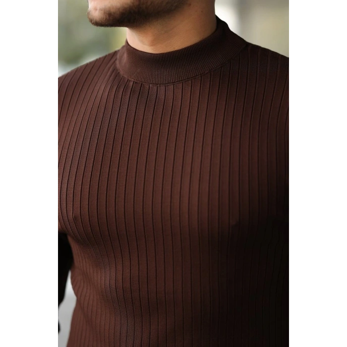 Erkek Yarım Balıkçı Yaka Fitilli Triko