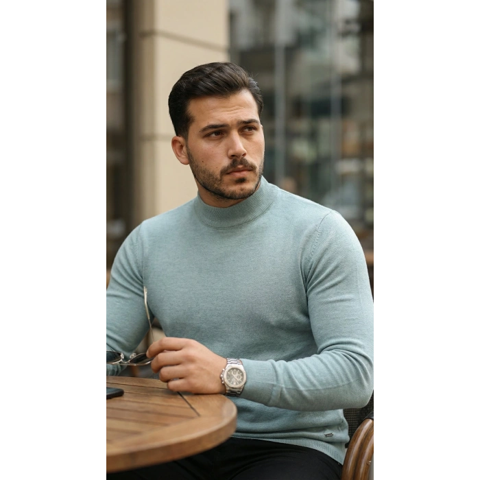 Erkek Yarım Balıkçı Yaka Pamuklu Triko