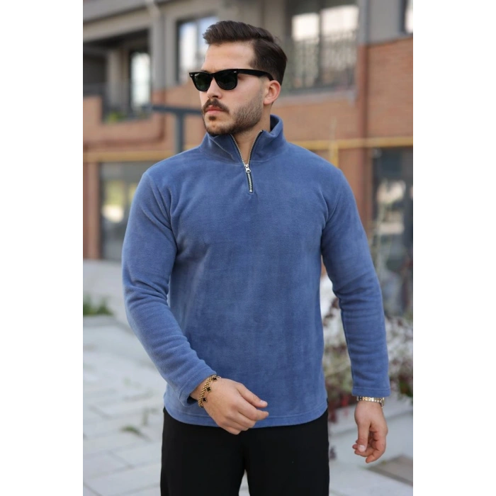 Erkek Zip Yaka Beli astikli Polar