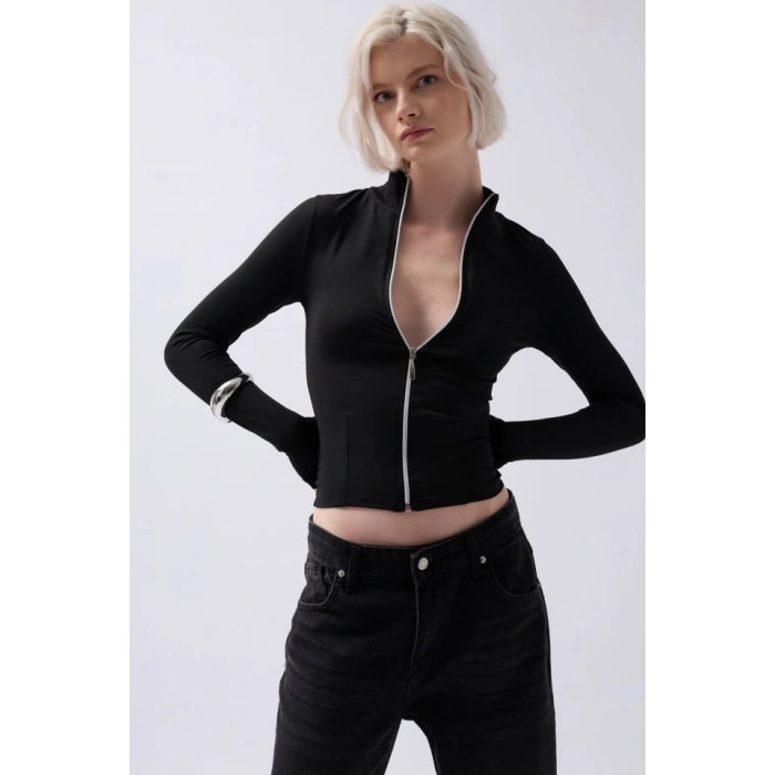 Fermuar Detaylı Bluz