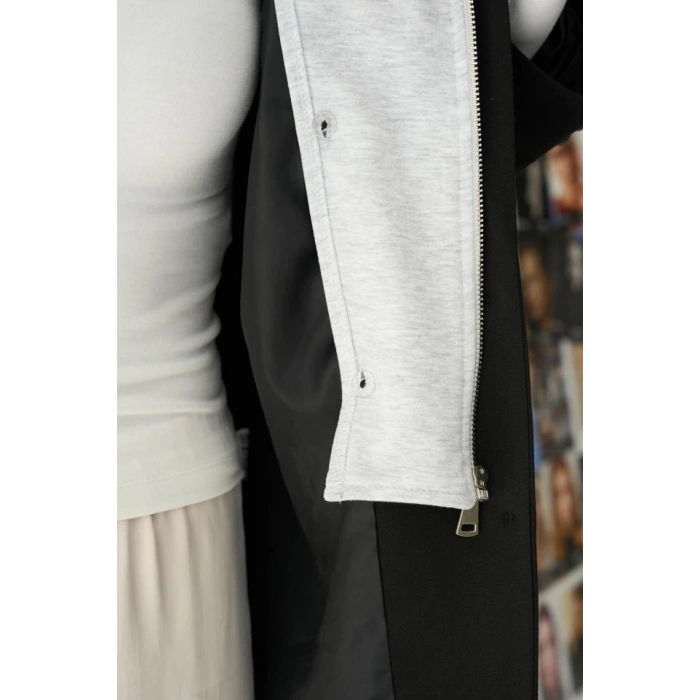 Fermuarlı Ceket  SiyahGri